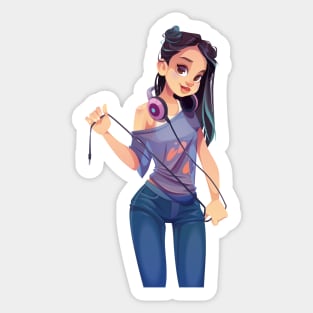 Cute and sexy modern cartoon anime girl Sticker